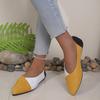 Women's Solid Color Large Size Slip-on Pointed Toe Color Matching Flat Bottom Shallow Mouth Comfortable Casual Shoes