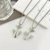 Women Summer Fashion Whale Drop Necklace Pendant Titanium Steel Retro Cartoon Big Fish Neckchain Collar Chain Accessories