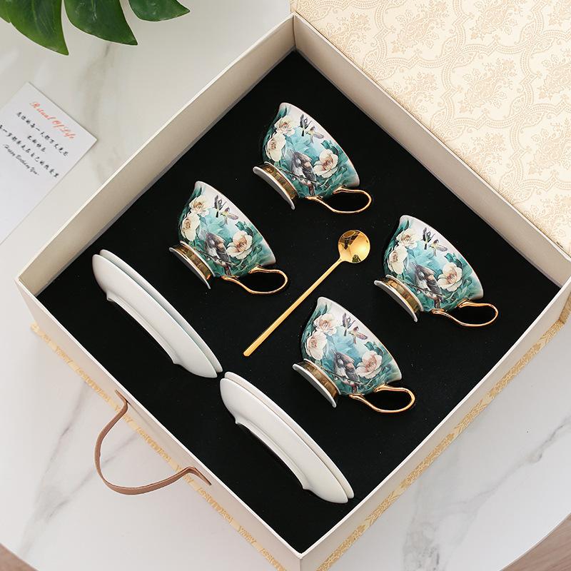Coffee Cup, High-End Exquisite Bone China Glass Pot, Flower Cup, Housewarming Gift For Girlfriends, Hand Gift, Tea Set
