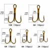 50PCS Strong Sharp Treble Hook Set High Carbon Steel Triple Fishing Hook  Trout Fishing