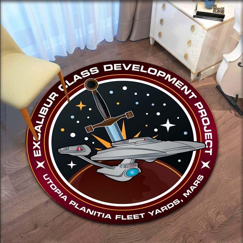 Star Trek Logo-Bereich, runder Teppich, dekorativer Wohnzimmerteppich, Fußmatte, Badematte, Souvenir, Heimdekoration, Teppiche für das Wohnzimmer