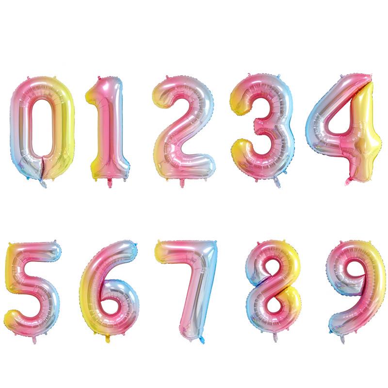 32palcové digitální balónky s přechodovou barvou pro dekorace dětské narozeninové oslavy