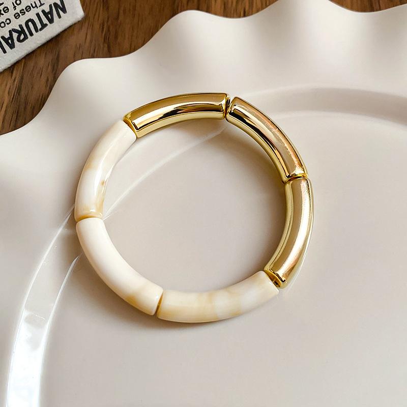 Dopamine Color Smudge Geometric Resin Bracelet Temperament Versatile Bracelet European and American Jewelry