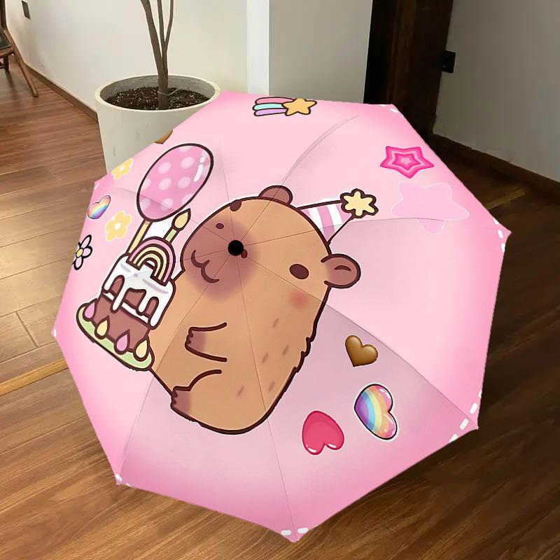 1PC Bear Birthday Umbrella-8-Rib Reinforced, Automatic Open, Lightweight & Durable, Cute Fashion Accessory for Outdoor, Beach or Casual Use, Beach Umb