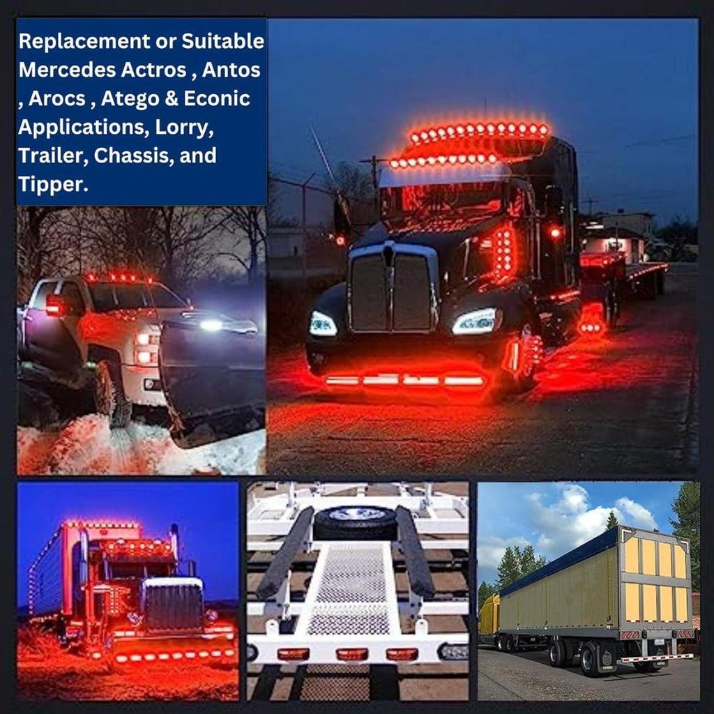 10PCS LED Marker Lights Trailer 12V Red Chicken Lights for Semi Trucks Freightliner Cargo – Universal Fit