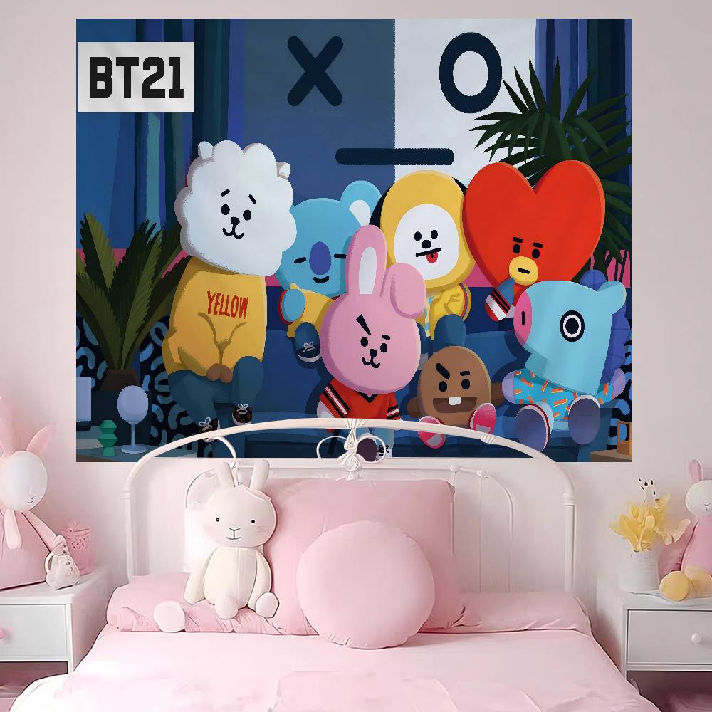 BBt21 Group cartoon anime Anime Tapestry Hippie Flower Wall Carpets Dorm Decor Wall Hanging Home Decor