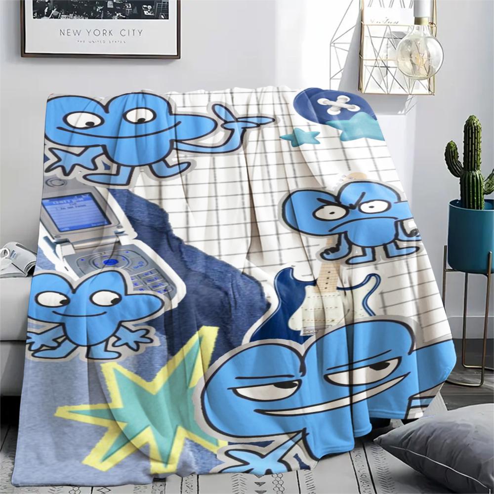 1Pc BFDI Game Print Flannel Blanket, High quality Comfortable for All Seasons, Home Decor, Warmth and Comfort, Perfect for Christmas Gifts 08