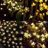 16 Plastic Flower String Diwali Lights for Decoration for Home, Led Curtain Light Warm White 3Mtr Indoor/Outdoor Lights (Battery Not Included)