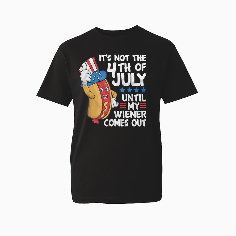 Funny 4th of July Graphic TShirt Hot Dog Wiener Adult Humor BBQ Grill TTop