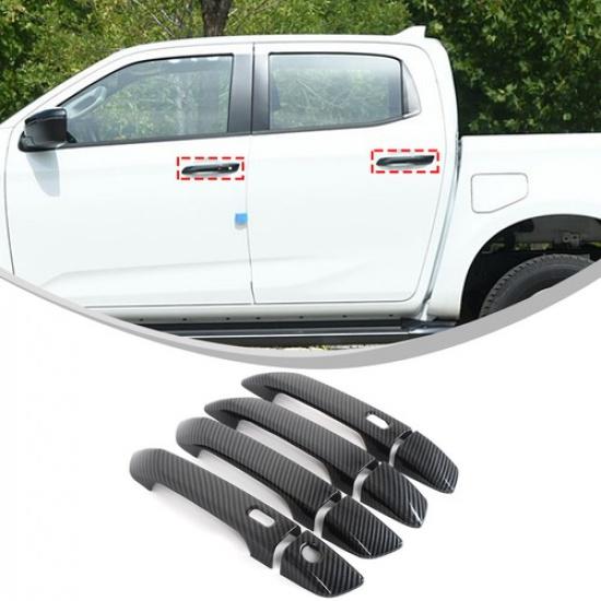 Carbon Fiber ABS Outer Door Handle Sticker Trim For Mazda BT50 +/Isuzu D-MAX
