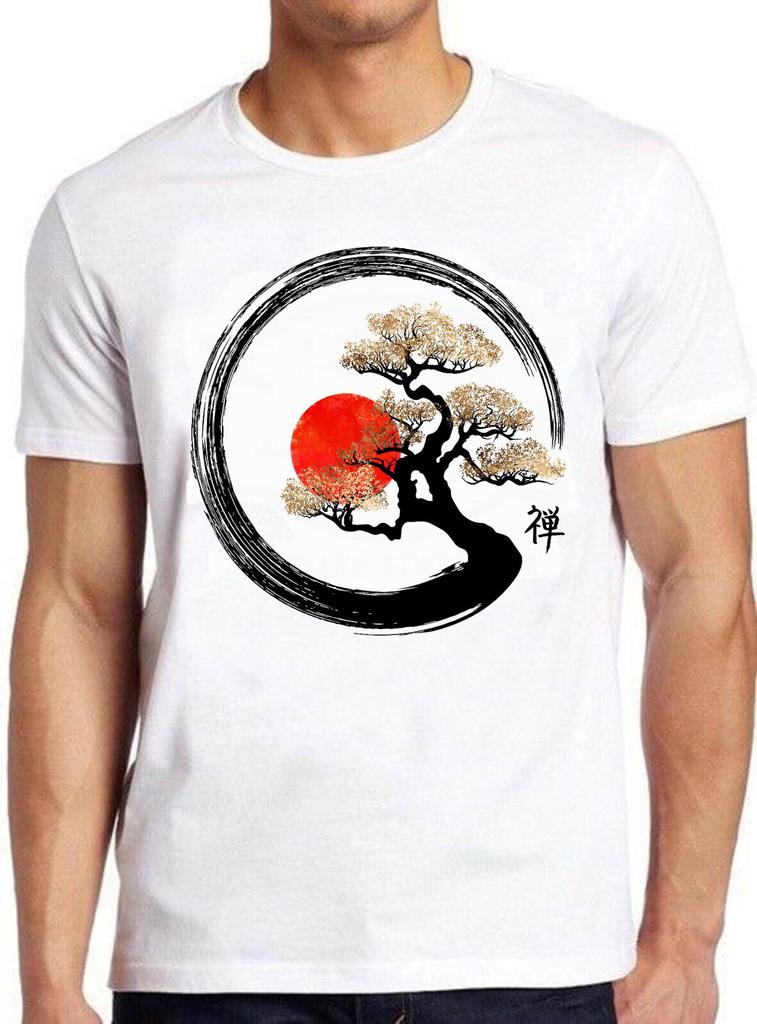 Enso Circle Bonsai Tree Cool Vintage Japanese Cult Music Movie Gift T Shirt M803