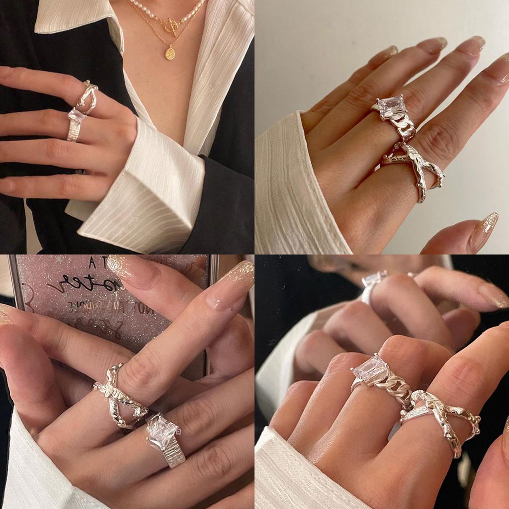 Einzigartiger unregelmäßig texturierter handgefertigter Xs925 Silberring für Frauen mit glamourösem Design und verstellbarer Größe für moderne Mode