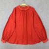 Johnature Thin Lace Trim Shirt Vintage Long Sleeve Top For Spring Autumn Women Shirts
