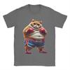 Funny Boxing Gym Workout Cat with Boxing Gloves Anime Meme T-Shirt Beach T-Shirts Unisex Round Neck Tees Short-Sleeved Tshirt