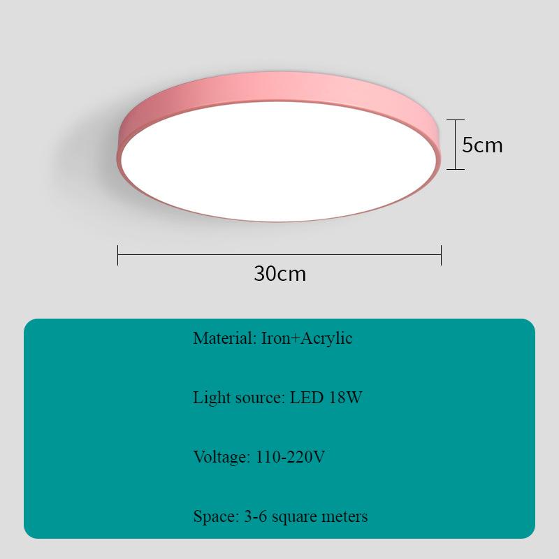 Modern Macaroon Simple Classics Ceiling Lamp Nordic Circle Living Room Bedroom Ceiling Light Led Chip Strobe Luster Atmosphere