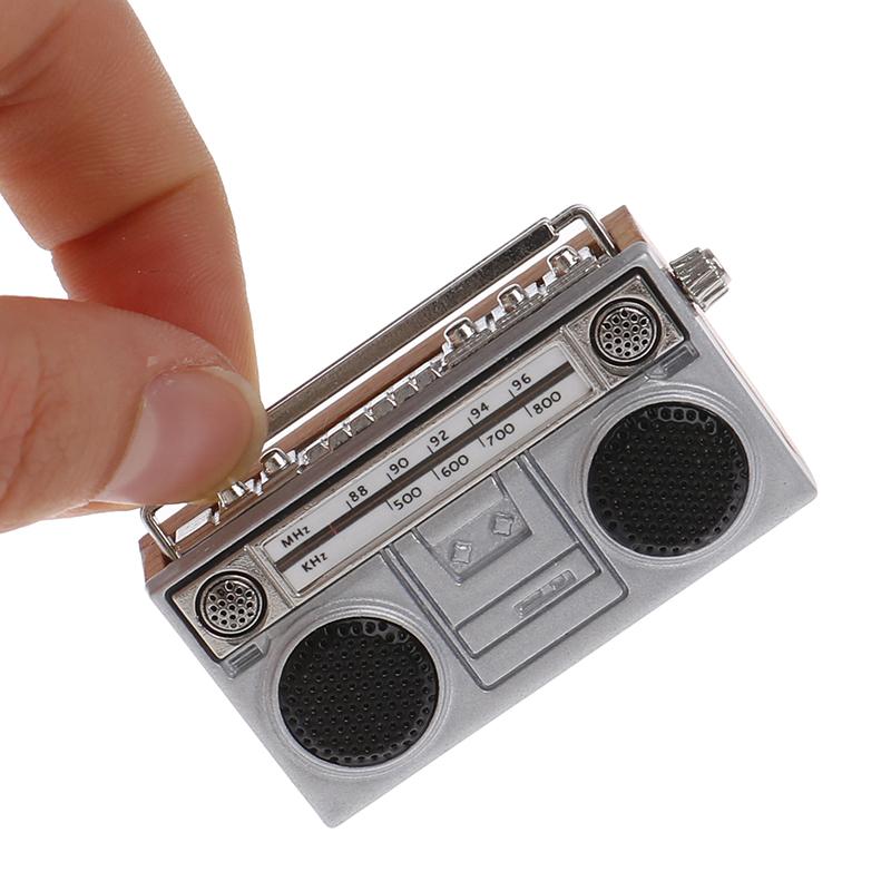 1/12 Dollhouse Miniature Radio Simulation Old-Fashion Retro Radio Model Mini Tape-recorder Doll House Furniture Accessories