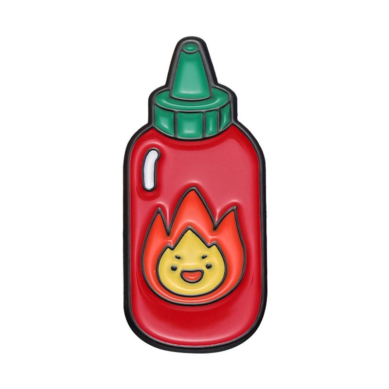 Charming Milk And Chili Sauce Brooch Ideal For Fashionforward Individuals