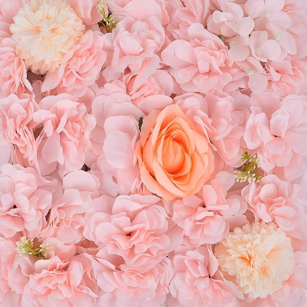 3D Rose Rose Flower Wall Pink Silk Artificial Flower Backdrop  Birthday Party