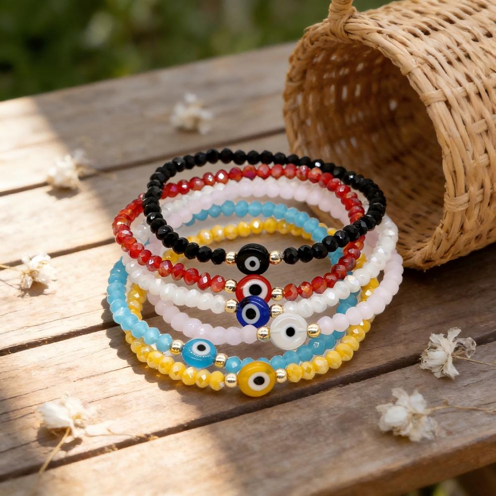 Devil Eye Bracelet – Colored Glass Bead, Elegant Daily Wear for Commuting, Dating, and Outings