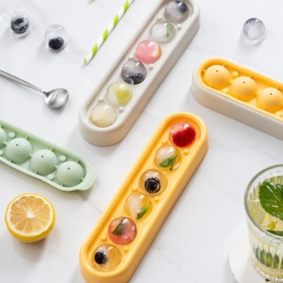 6 Cavities Round Ice Cubes Ice Cream Silicone Mold With Lid Popsicle Maker Tray Mold Whiskey Ice Hockey Gift Kitchen Accessories