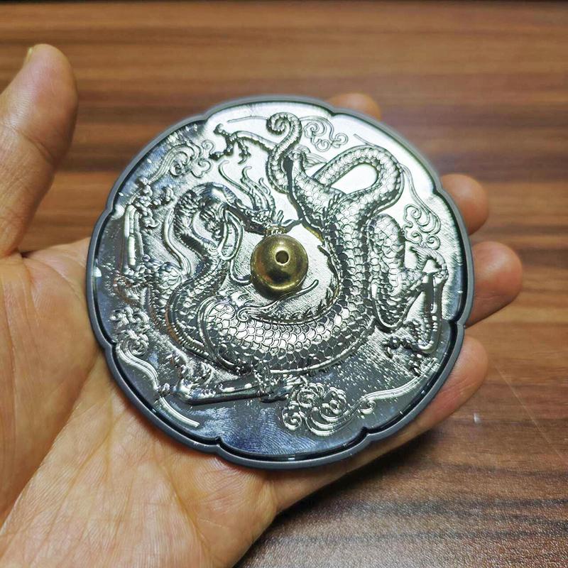 

Magnetic Copper Alloy Dragon Incense Burner & Ash Catcher - Feng Shui Decor Sticks/Cones Incense Holder Magnetic Base, Zen Gift