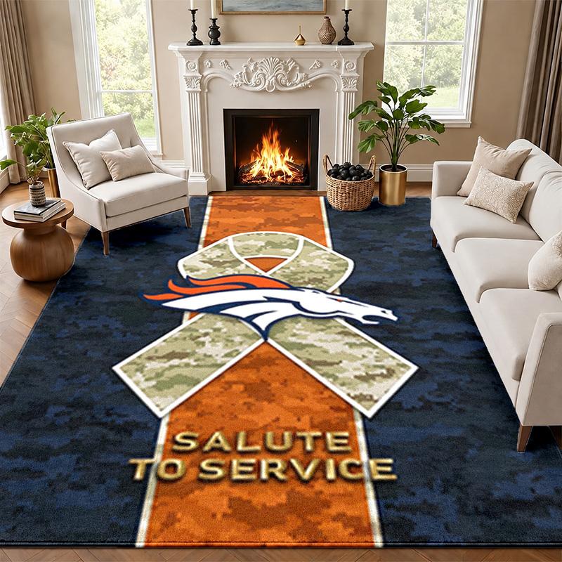 Denver Broncos Carpet Door Mat for Living Room or Bedroom Protective Mat Under Chair Office Decoration Christmas Gift Birthday Present