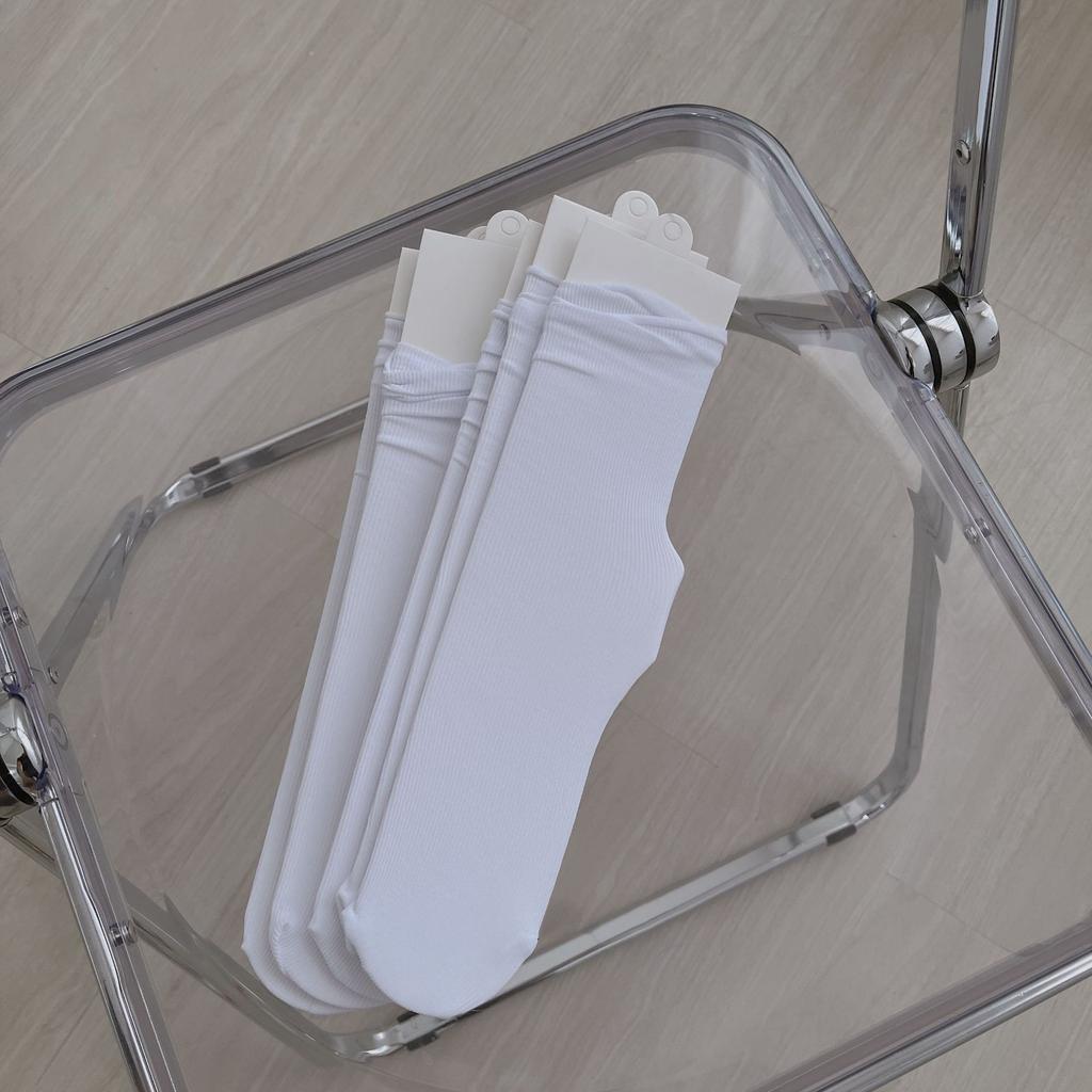 Ice Socks, Medium Socks, Summer Thin Trendy Internet Celebrity White Velvet Outside, Spring And Autumn Long Piles Of Socks