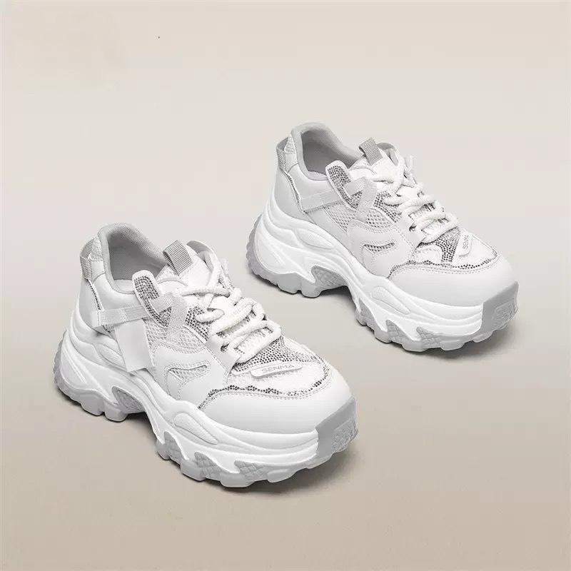 Thick-soled heightening dad shoes for women 2025 autumn new versatile student fashion mesh breathable casual sports shoes