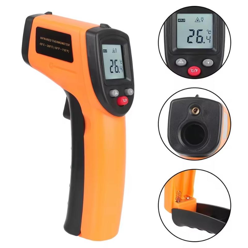 Infrared Thermometer With Laser Positioning Over Temp Alarm For Industrial Cooking Auto Temp Test