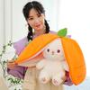 35-60cm Giant Size Lovely Rabbit Turn to Caot Strawberry Dolls Doll Fruit Transfigured Bunny Plush Toy Stuffed