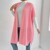 Kvinner Ensfarget Strikket Genser Vest Casual Løstsittende Cardigan Jakke Høst Vinter Strikkevest Kåpe