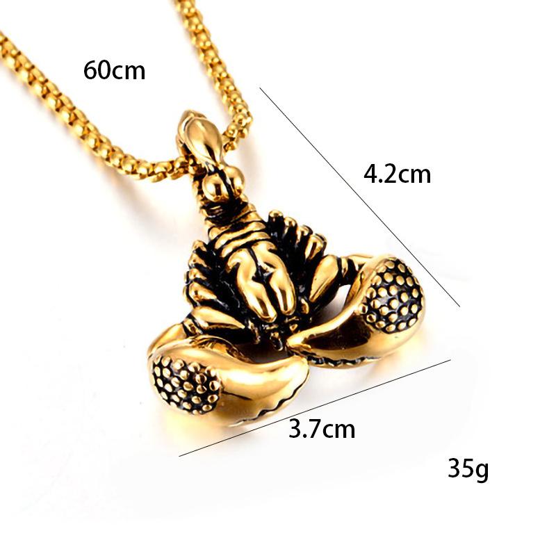 Accessories European and American Retro Scorpion Scorpio Titanium Steel Pendant Necklace