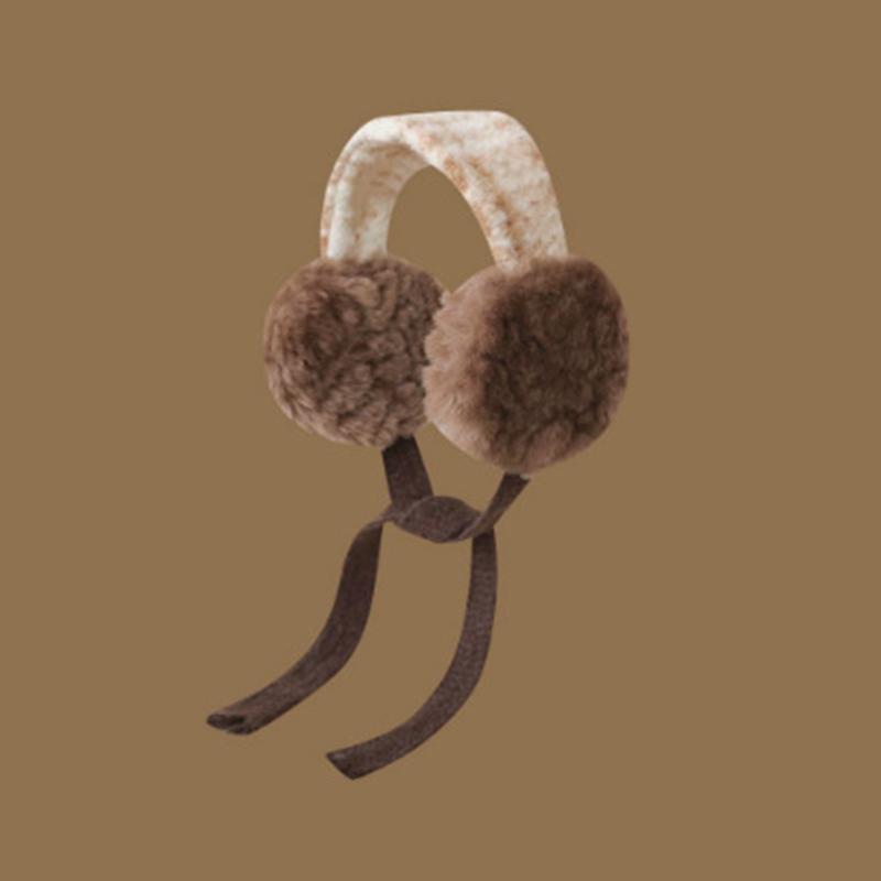 Fashion Cute Rolled Plush Earmuffs For Women New Winter Style For Outdoor Cold Protection Thickened Warm Earmuffs With Straps