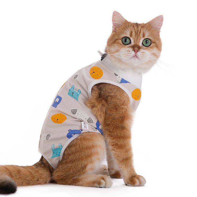 Cat Spaying Suit After Surgery - Anti-scratching Breathable Cartoon-style All-season Female Cat Surgical Gown