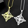 Collana Wicca Strega Nodo Celtico Pentagramma Sole Luna per Donne Uomini Acciaio Inossidabile Strass Amuleti Stregoneria Gioielli a Catena
