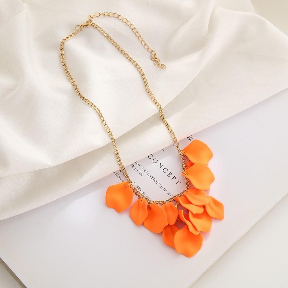 

Colorful Flower Tassel Necklace Shimmer Sweater Chains Vintage Fringe Pendant Necklaces Jewelry помаранчевий