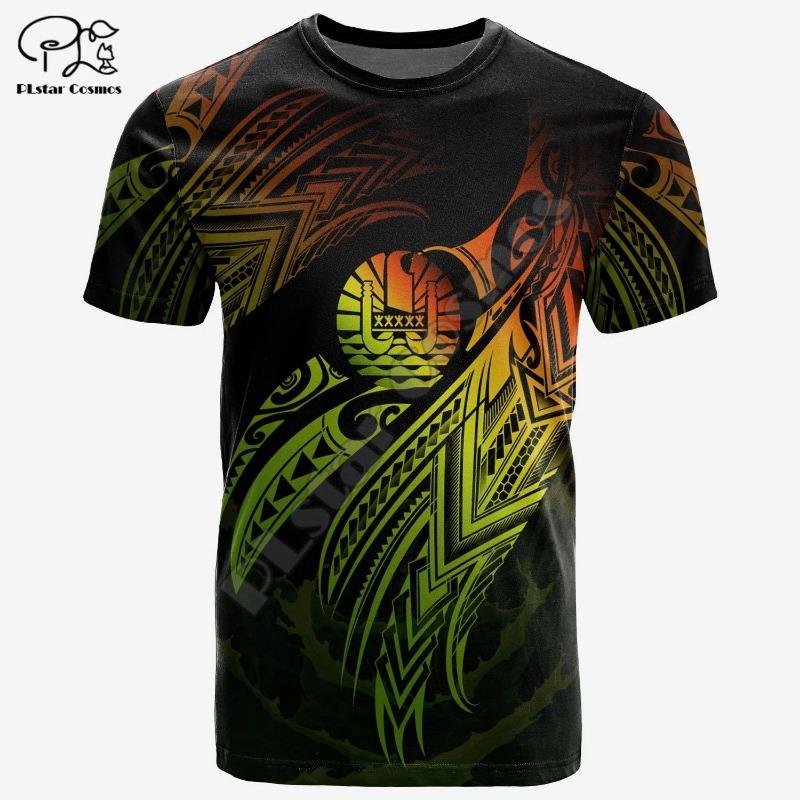 NewFashion French Polynesia Tahiti Country Flag Tribal Culture Retro 3DPrint Men/Women Summer Colorful Short Sleeves T-Shirts B5