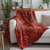 Patterned Blanket Red Geometric Print Throw Blanket Sofa Bed Bedding for Kids Teens Adults Decorative Gift
