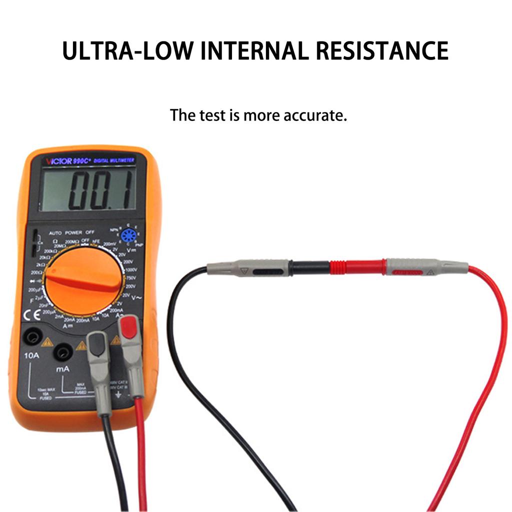 Professional 4mm Multimeter Test Leads Dual Layer Insulated PVC Flexible Banana Probes with Replaceable Needle Tips
