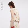 Langzi Cotton V-Neck Sleeveless Floral Top