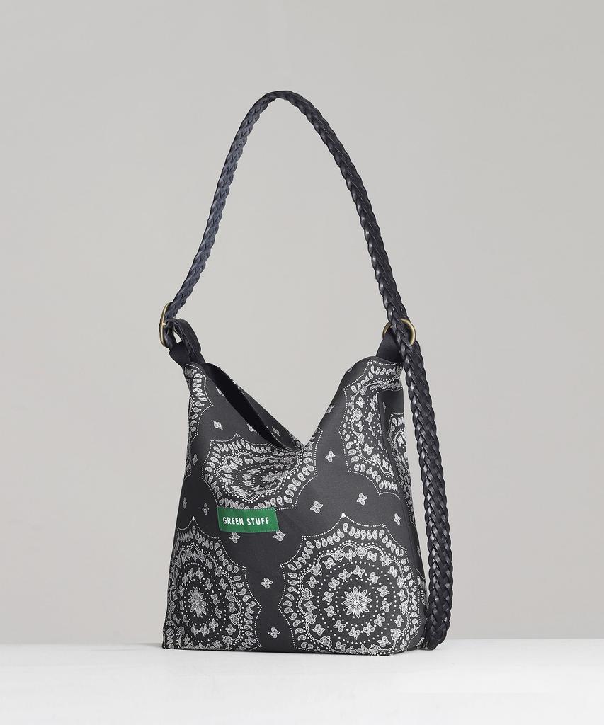 Green Stuff Belted Shoulder Bag B2 Paisley - Black