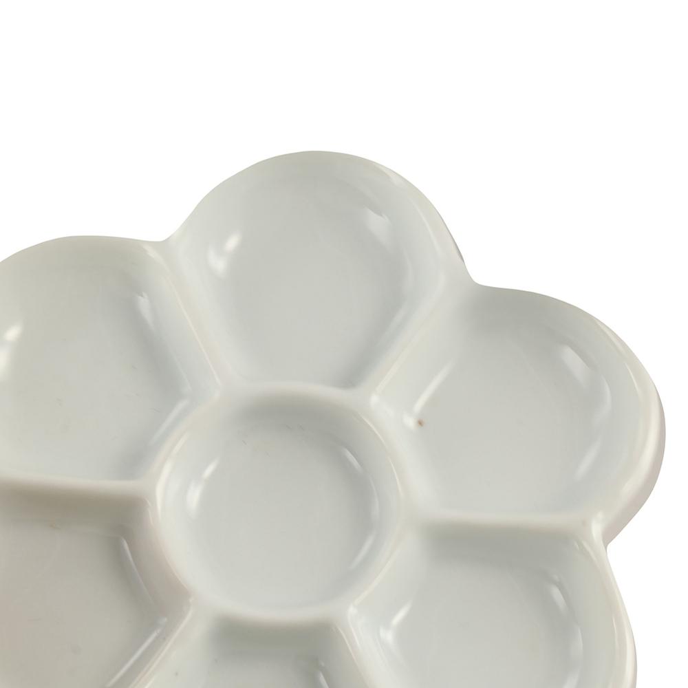 Přenosná keramická paleta na barvy 6/7/8/9 přihrádek Švestkový květový talíř na barvy Míchací podnos na barvy Malování