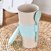 Camping Novelty with Lid Creative Eco-friendly Wheat Straw Tea Cup Coffee Mug Drinkware Tumbler Cup