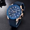 BY BENYAR Chronograph Analog 30M Water Leather Strap Quartz Blue Gift for Men Men's Watch, Resistant, Simple, Stylish, Popular, Formal, Movement,
