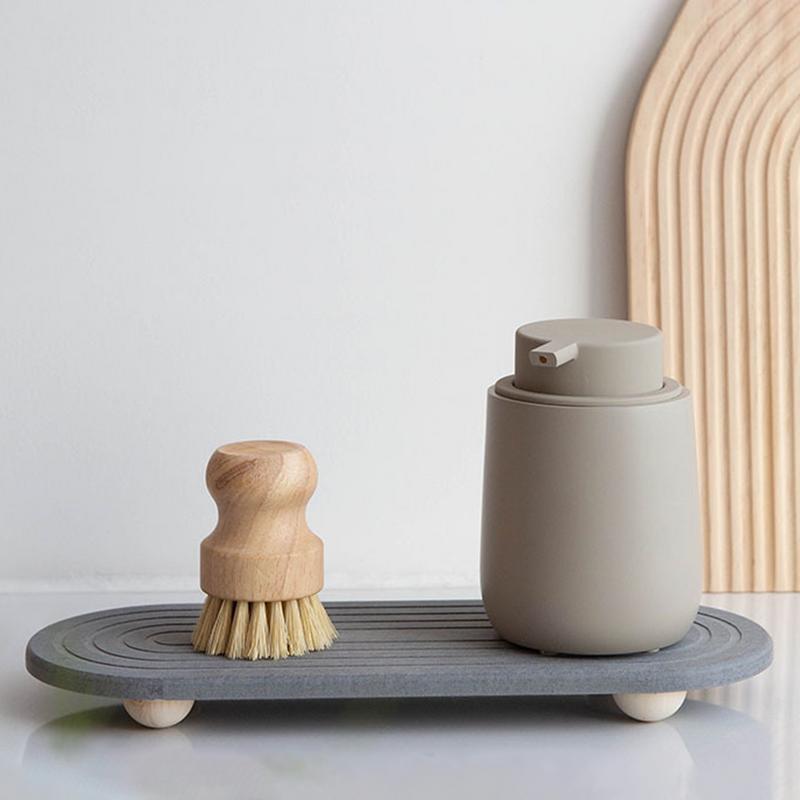 Water Absorbing Stone Counter Tray Quick Drying Neat Diatomaceous Earth Sink Tray Coasters Household Toothbrush Holders for Bath