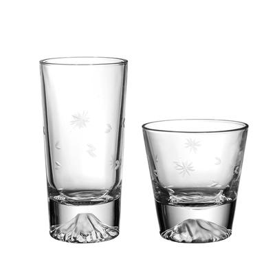 Glasbecher Bierglas Schneeflocke Bergansichtsbecher Haushalt Hohe Schönheit Weingläser Glaswaren für Cocktail Scotchglas Becher