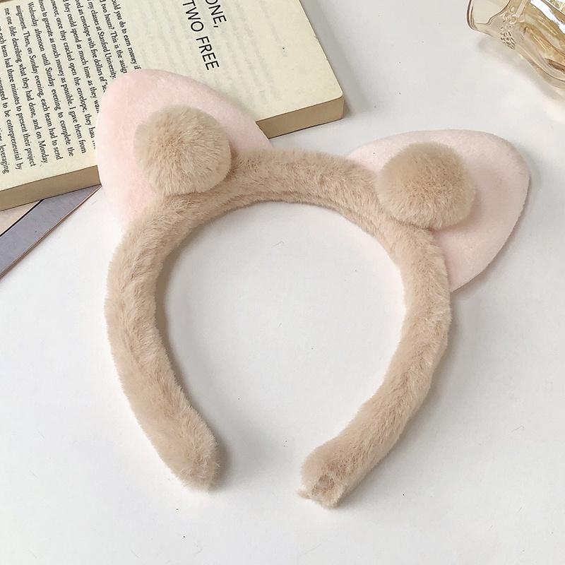New Cute Plush Bear Ear Hair Bands Women Home Wash Face Make-up Non-slip Headband Girl Versatile Daily Hair Accessories