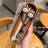 Cute 304 Stainless Steel Forks, Spoons and Chopsticks Cartoon Student and Children's Convenient Tableware Set