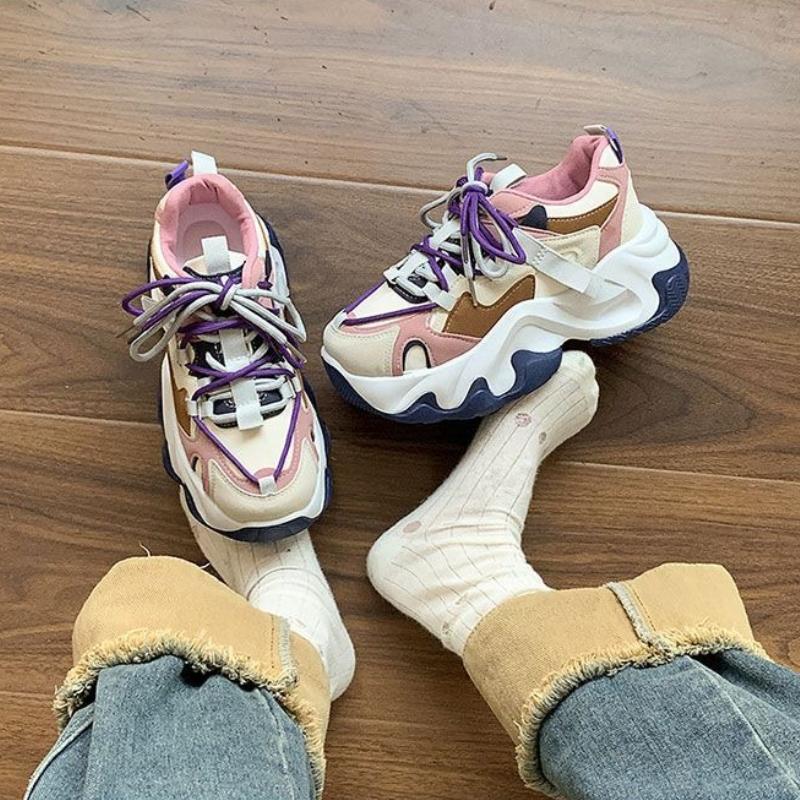 Spring Autumn New Women's Luxury Sneakers Thick Soled Height Increasing Running Shoes for Youth Fashion Versatile Casual Shoes