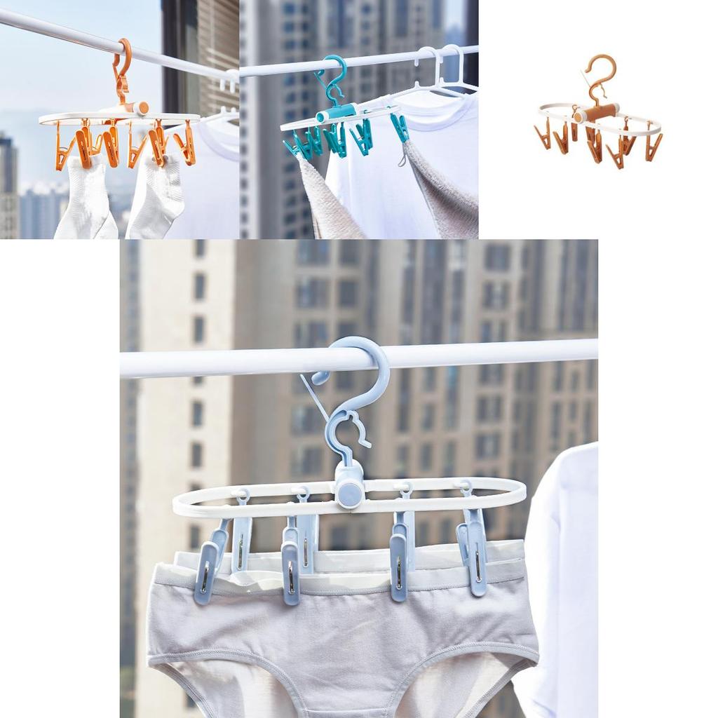 Versatile Green Plastic Clothes Hanger For Students Long Foldable Drying Rack